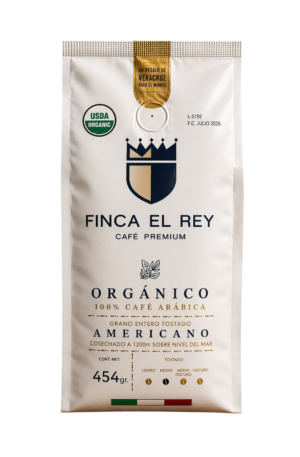Café Finca el Rey Americano, tostado en grano, bolsa metalizada, 454gr (1Lb)